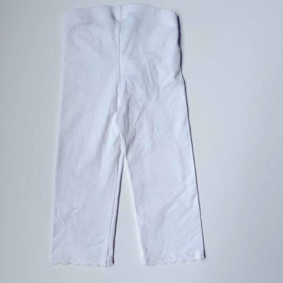 Polo Ralph Lauren Girl’s White Leggings with Detailed Hem Size 5 - Picture 2 of 8